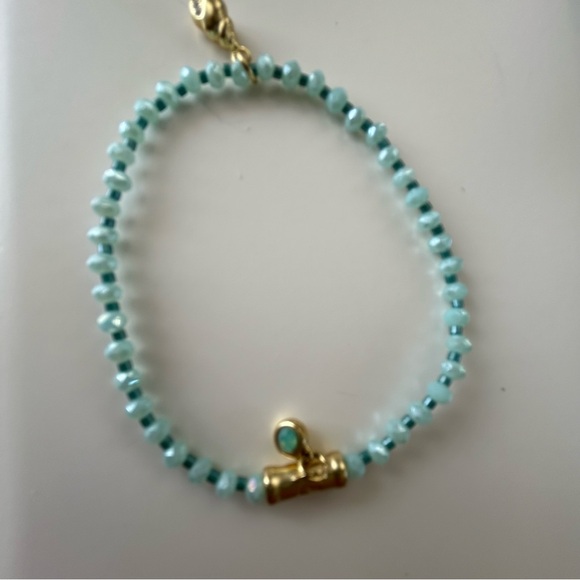Spartina 449 Seaglass Aqua Gem and Seashell Charm Bracelet - Picture 2 of 5